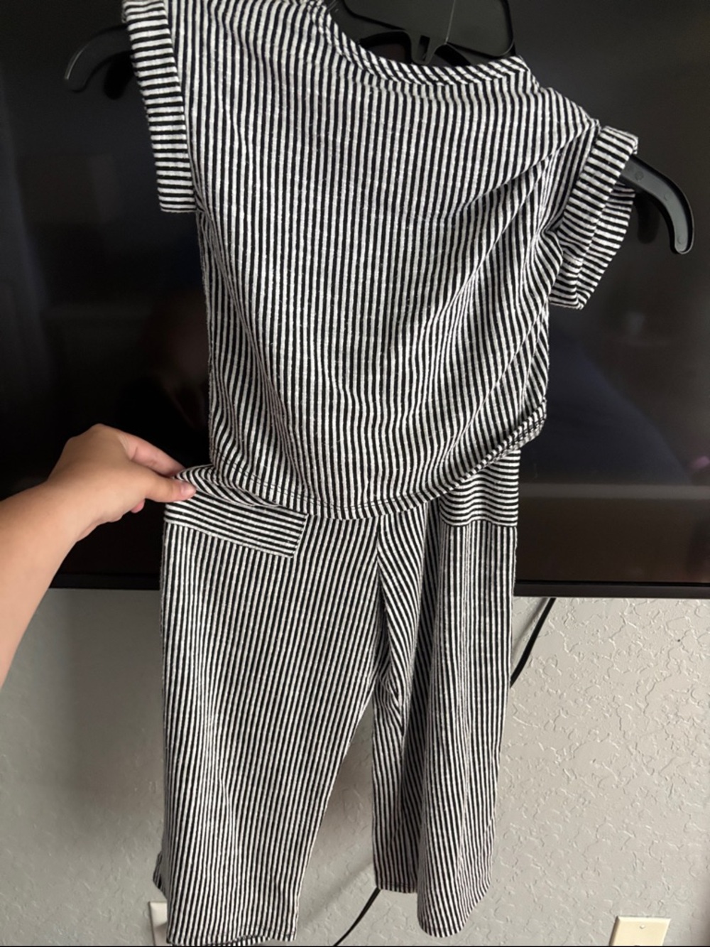Striped Black & White kids set